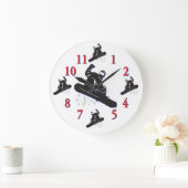 Grande Horloge Ronde Clock de snowboard (Maison)
