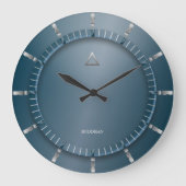 Grande Horloge Ronde Clock de Teal Large Wall moderne (Recto)