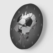 Grande Horloge Ronde Clock de Torn Soccer Dark (Angle)