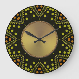 Grande Horloge Ronde Clock de Tribal Art Dots