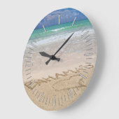 Grande Horloge Ronde Clock de Tropical Beach (Angle)