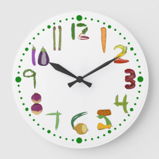 Grande Horloge Ronde Clock de Vegetable Kitchen