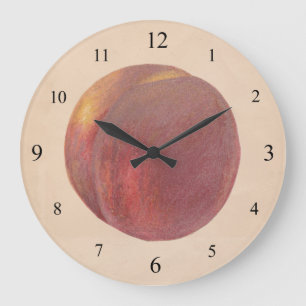Grande Horloge Ronde Clock de Vintage Peach Wall