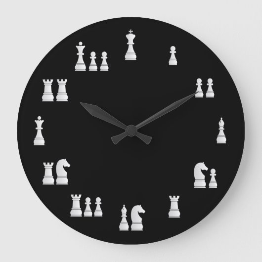 Grande Horloge Ronde Clock de White Chess (Recto)