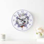 Grande Horloge Ronde Clock de White Terrier (Maison)