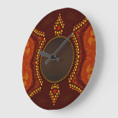 Grande Horloge Ronde Clock Earth Tribal Love Wall (Angle)
