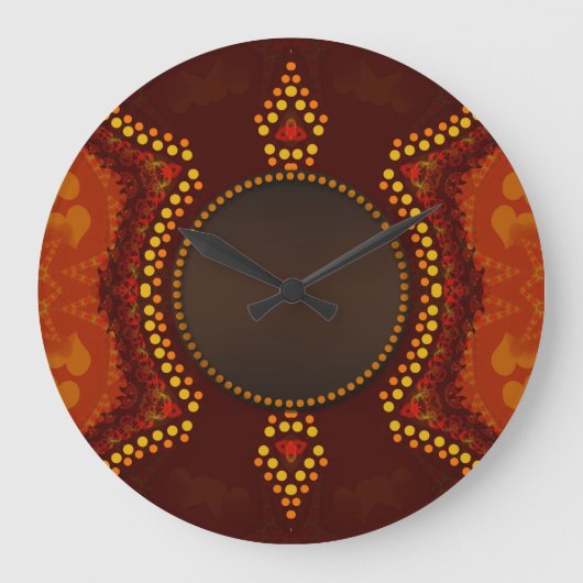 Grande Horloge Ronde Clock Earth Tribal Love Wall (Recto)