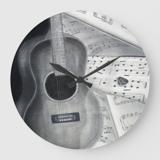 Grande Horloge Ronde Clock Guitar & Sheet Music Wall (Recto)