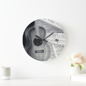 Grande Horloge Ronde Clock Guitar & Sheet Music Wall (Maison)
