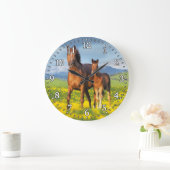 Grande Horloge Ronde Clock Horse & Foal Wall (Maison)