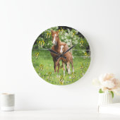 Grande Horloge Ronde Clock Horse & Foal Wall (Maison)