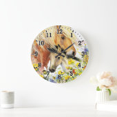 Grande Horloge Ronde Clock Horse & Foal Wall (Maison)