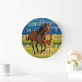 Grande Horloge Ronde Clock Horse & Foal Wall (Maison)