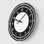 Grande Horloge Ronde Clock noir et blanc (Angle)