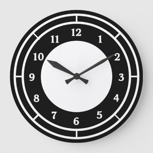 Grande Horloge Ronde Clock noir et blanc (Recto)