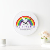 Grande Horloge Ronde Clock Rainbow God's Promise w (Maison)