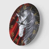 Grande Horloge Ronde Clock Red Satin (Angle)