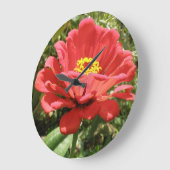 Grande Horloge Ronde Clock Red Zinnia (Angle)