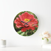 Grande Horloge Ronde Clock Red Zinnia (Maison)