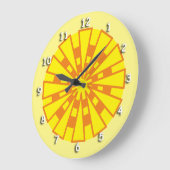 Grande Horloge Ronde Clock - Triangles and Circles Yellow and Orange (Angle)