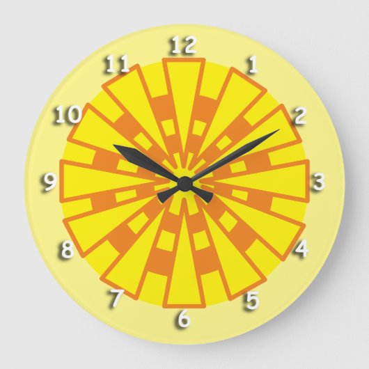 Grande Horloge Ronde Clock - Triangles and Circles Yellow and Orange (Recto)