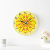 Grande Horloge Ronde Clock - Triangles and Circles Yellow and Orange (Maison)