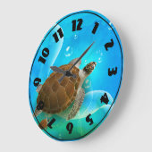 Grande Horloge Ronde Clock Turtle Swimming (Angle)