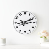 Grande Horloge Ronde Clock Vintage Airplane (Maison)