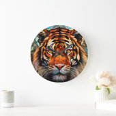 Grande Horloge Ronde Clock with Tiger Design (Maison)