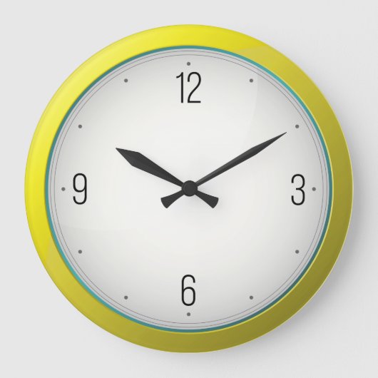 Grande Horloge Ronde Clocks modernes de Yellow (Recto)