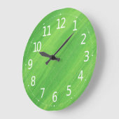 Grande Horloge Ronde Close-up de Green Leaves | Wall Clock (Angle)