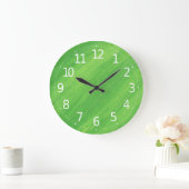 Grande Horloge Ronde Close-up de Green Leaves | Wall Clock (Maison)