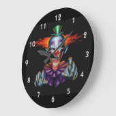 Grande Horloge Ronde Clown diabolique (Angle)