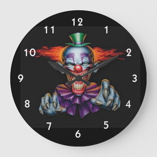 Grande Horloge Ronde Clown diabolique (Recto)
