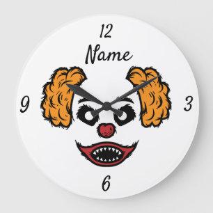Grande Horloge Ronde Clown effrayant Thunder_Cove