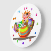 Grande Horloge Ronde Clown Joyeux - (Angle)
