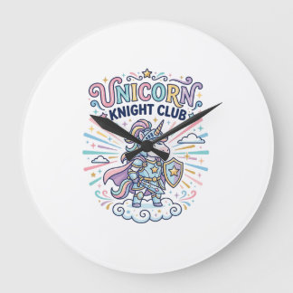 Grande Horloge Ronde Club Chevalier Licorne Imprimé Prêt Vêtement Graph