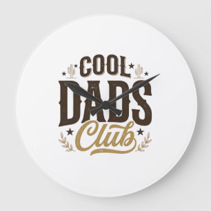 Grande Horloge Ronde Club des papas cools Design de chemise vintage pou