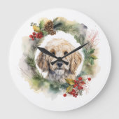 Grande Horloge Ronde Cockapoo Christmas Wreath Festive Pup (Recto)