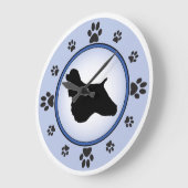 Grande Horloge Ronde Cocker Spaniel (Angle)