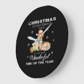 Grande Horloge Ronde Cocker Spaniel| Cocker de Noël Café espagnol (Angle)