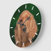 Grande Horloge Ronde Cocker Spaniel Round Wall Clock (Angle)
