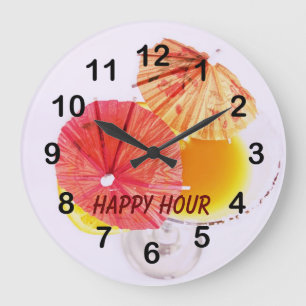 Grande Horloge Ronde cocktail avec l'horloge de papier colorée de