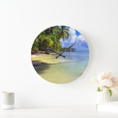 Grande Horloge Ronde Cocotier Palm Tree L'île tropicale (Maison)