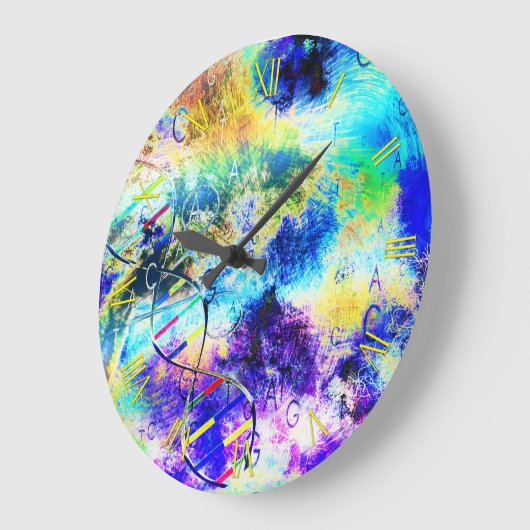 Grande Horloge Ronde Code art ADN (Angle)