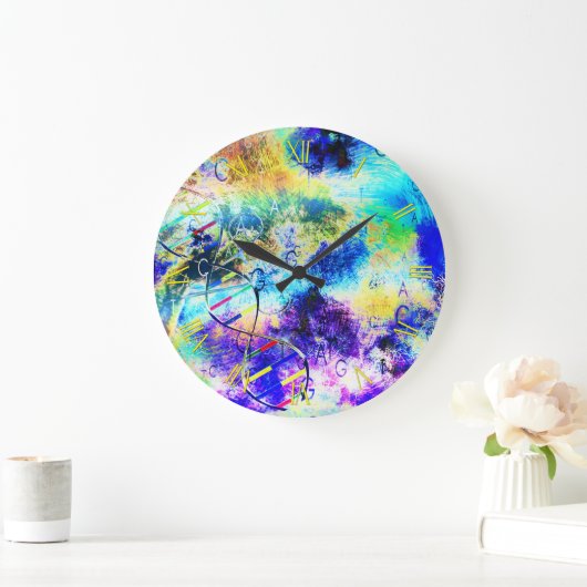 Grande Horloge Ronde Code art ADN (Maison)