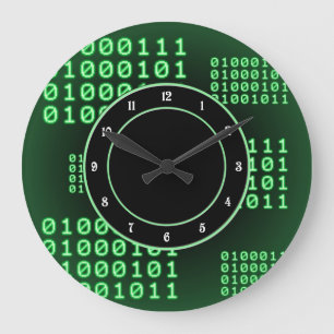 Grande Horloge Ronde Code binaire pour GEEK