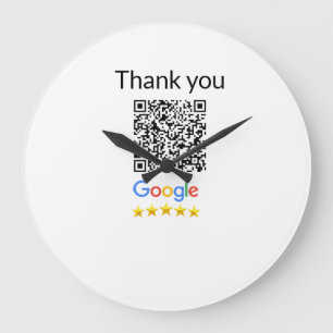 Grande Horloge Ronde Code QR simple minimaliste ajouter un logo scanner