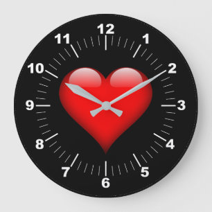 Grande Horloge Ronde Coeur