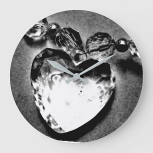 Grande Horloge Ronde Coeur cristal